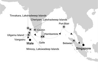 Silver Cloud Expedition, 16 Nights Male to Singapore ex Male, Maldives to Singapore
