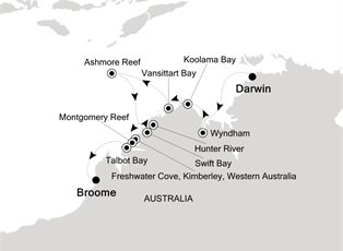 Silver Cloud , 10 Nights Australia & New Zealand ex Darwin to Broome (Kimberley)