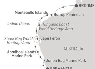 Le Soleal, 10 Night Australia's West Coast Odyssey ex Broome, W A to Perth (Fremantle), WA Australia
