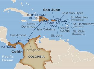 Star Pride, Beaches & Bastions of the BVI and Spanish Caribbean ex San Juan to Colon