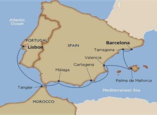 Wind Spirit, Treasures of Southern Spain & Morocco ex Barcelona to Lisbon