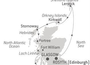 Le Laperouse, 7 Night Shetland, Orkney & Hebrides ex Rosyth, Scotland to Glasgow, Scotland