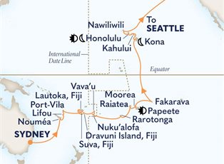 Noordam, 36 Night South Pacific Crossing ex Sydney, NSW, Australia to Seattle, Washington, USA