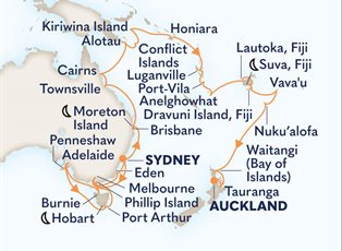 Noordam, 42 Night South Australia & South Pacific Islands Collector ex Sydney, NSW, Australia to Auckland, New Zealand