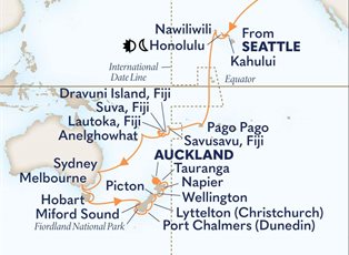 Noordam, 41 Night South Pacific Crossing & New Zealand Collector ex Seattle, Washington, USA to Auckland, New Zealand