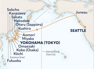 Westerdam, 28 Night North Pacific Crossing & Circle Japan Collector ex Seattle, Washington, USA to Yokohama, Japan Westerdam, 28 Night North Pacific Crossing & Circle Japan Collector ex Seattle, Washington, USA to Yokohama, Japan