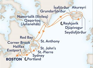 Volendam, 25 Night Canada, New England, Greenland & Iceland ex Boston, Massachusetts Return