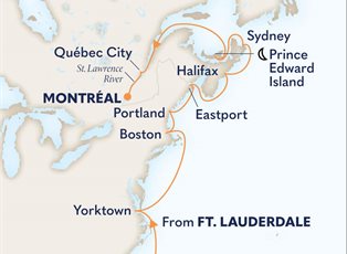 Volendam, 14 Night Atlantic Seaboard & Colonial New England: Montreal ex Ft Lauderdale (Pt Everglades), USA to Montreal, Quebec, Canada