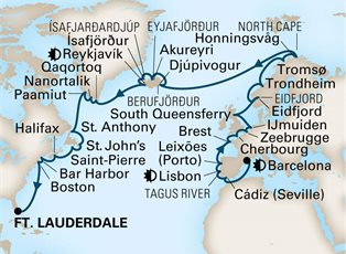 Volendam, 44 Night Grand Voyage: Pole to Pole ex Barcelona, Spain to Ft Lauderdale (Pt Everglades), USA