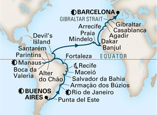 Volendam, 42 Night Grand Voyage: Pole to Pole ex Buenos Aires, Argentina to Barcelona, Spain