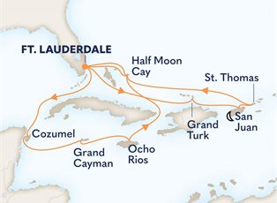 Nieuw Statendam, 14 Night Eastern / Western Caribbean ex Ft Lauderdale (Pt Everglades), USA Return