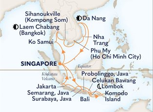 Noordam, 27 Night Indonesia & Far East Holiday Collector ex Singapore Return