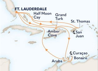 Zuiderdam, 17 Night Southern Caribbean Seafarer / Eastern Caribbean ex Ft Lauderdale (Pt Everglades), USA Return