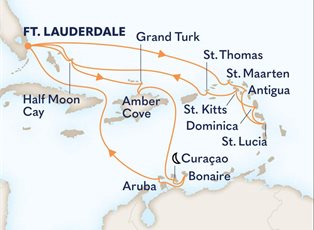 Zuiderdam, 21 Night Eastern Caribbean Wayfarer / Southern Seafarer ex Ft Lauderdale (Pt Everglades), USA Return