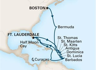 Zuiderdam, 25 Night Southern Caribbean / Eastern Caribbean Wayfarer ex Boston, Massachusetts to Ft Lauderdale (Pt Everglades), USA