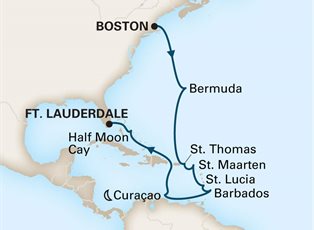 Zuiderdam, 14 Night Southern Caribbean ex Boston, Massachusetts to Ft Lauderdale (Pt Everglades), USA