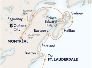 Volendam, 14 Night The Atlantic Coast ex Montreal, Quebec, Canada to Ft Lauderdale (Pt Everglades), USA