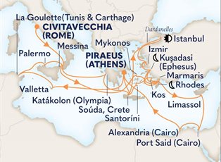 Nieuw Statendam, 28 Night Ancient Mysteries & Eternal Cities ex Rome (Civitavecchia), Italy to Athens (Piraeus) Greece