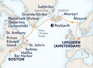 Zuiderdam, 21 Night Viking Passage ex Ijmuiden, Netherlands (for Amsterdam) to Boston, Massachusetts