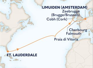 Zuiderdam, 14 Night Passage To Normandy ex Ft Lauderdale (Pt Everglades), USA to Ijmuiden, Netherlands (for Amsterdam)