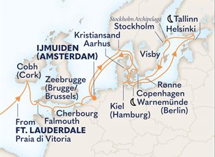 Zuiderdam, 28 Night Passage To Normandy & Baltic Jewels ex Ft Lauderdale (Pt Everglades), USA to Ijmuiden, Netherlands (for Amsterdam)