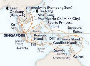 Noordam, 41 Night Far East Holiday & Coral Triangle Collector ex Singapore Return