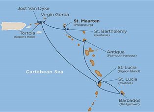 Wind Spirit, Blue Waters of the Leeward Islands ex St Maarten Return