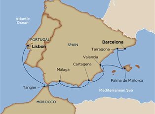 Wind Star, Treasures of Southern Spain & Morocco ex Lisbon to Barcelona