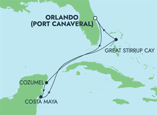 Norwegian Breakaway, 6 Night Caribbean: Great Stirrup Cay & Mexico ex Port Canaveral, USA Return
