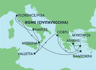 Norwegian Epic, 10 Night Greek Isles: Santorini, Athens & Florence ex Rome (Civitavecchia), Italy Return