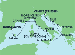 Norwegian Breakaway, 10 Night Mediterranean: Italy, France & Greece ex Venice, Italy to Barcelona, Spain