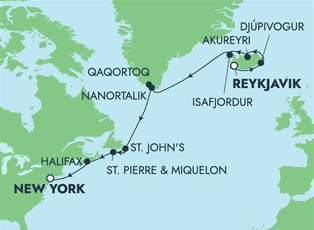 Norwegian Star, 12 Night Europe: Iceland, Greenland & Canada ex Reykjavik, Iceland to New York, USA