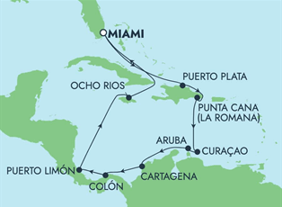 Norwegian Jade, 14 Night Caribbean: Curacao, Aruba & Cartagena ex Miami, Florida USA Return
