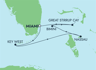 Norwegian Jade, 5 Night Bahamas: Great Stirrup Cay, Key West & Bimini ex Miami, Florida USA Return