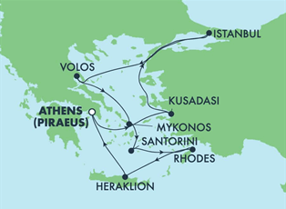 Norwegian Getaway, 9 Night Greek Isles: Santorini, Rhodes & Istanbul ex Athens (Piraeus) Greece Return