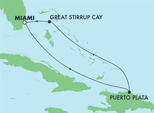 Norwegian Breakaway, 5 Night Caribbean: Great Stirrup Cay & Dominican Republic ex Miami, Florida USA Return