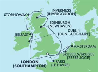 Norwegian Dawn, 11 Night British Isles: Ireland & Scotland ex Southampton, England Return