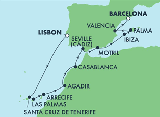 Norwegian Dawn, 12 Night Mediterranean: Spain & Morocco ex Lisbon, Portugal to Barcelona, Spain
