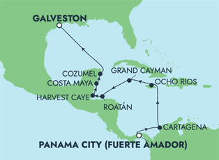 Norwegian Jade, 10 Night Panama Canal: Cartagena & Cozumel ex Panama City, Panama to Miami, Florida USA