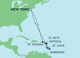 Norwegian Breakaway, 12 Night Caribbean: Barbados & Antigua ex New York, USA Return