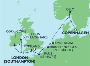 Norwegian Dawn, 10 Night British Isles: England & Ireland ex Southampton, England to Copenhagen, Denmark