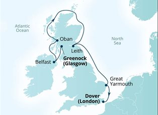 Seabourn Sojourn, 7 Night Castles, Lochs & Scottish Highlands ex Greenock (Glasgow), Scotland to Dover, England