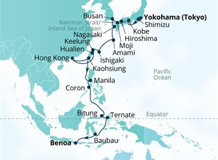 Seabourn Quest, 29 Night Southeast Asia & Japan's Southern Isles ex Yokohama, Japan to Benoa, Bali, Indonesia Seabourn Quest, 29 Night Southeast Asia & Japan's Southern Isles ex Yokohama, Japan to Benoa, Bali, Indonesia