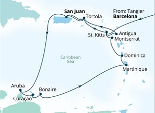 Seabourn Ovation, 26 Night Crossing And Southern Caribbean ex Barcelona, Spain to San Juan, Puerto Rico Seabourn Ovation, 26 Night Crossing And Southern Caribbean ex Barcelona, Spain to San Juan, Puerto Rico