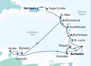 Seabourn Ovation, 20 Night Holiday Caribbean Enchantment ex San Juan, Puerto Rico to Bridgetown, Barbados Seabourn Ovation, 20 Night Holiday Caribbean Enchantment ex San Juan, Puerto Rico to Bridgetown, Barbados