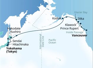 Seabourn Sojourn, 22 Night World Cruise: Golden Week To Glacier Bay ex Yokohama, Japan to Vancouver, BC. Canada