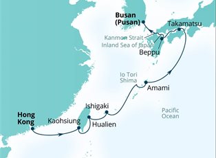 Seabourn Sojourn, 10 Night World Cruise: Jewels Of Japan ex Hong Kong to Busan, (Pusan) South Korea
