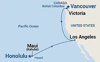Grand Princess, 11 Night Hawaii &amp; Pacific Crossing: Honolulu to British Columbia ex Honolulu, Hawaii  to Vancouver, BC. Canada