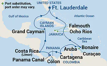 Caribbean Princess, 12 Night Panama Canal with Costa Rica & Caribbean ex Ft Lauderdale (Pt Everglades), USA Return