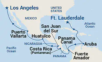 Island Princess, 16 Night Panama Canal - Ocean to Ocean ex Ft Lauderdale (Pt Everglades), USA  to Los Angeles, California